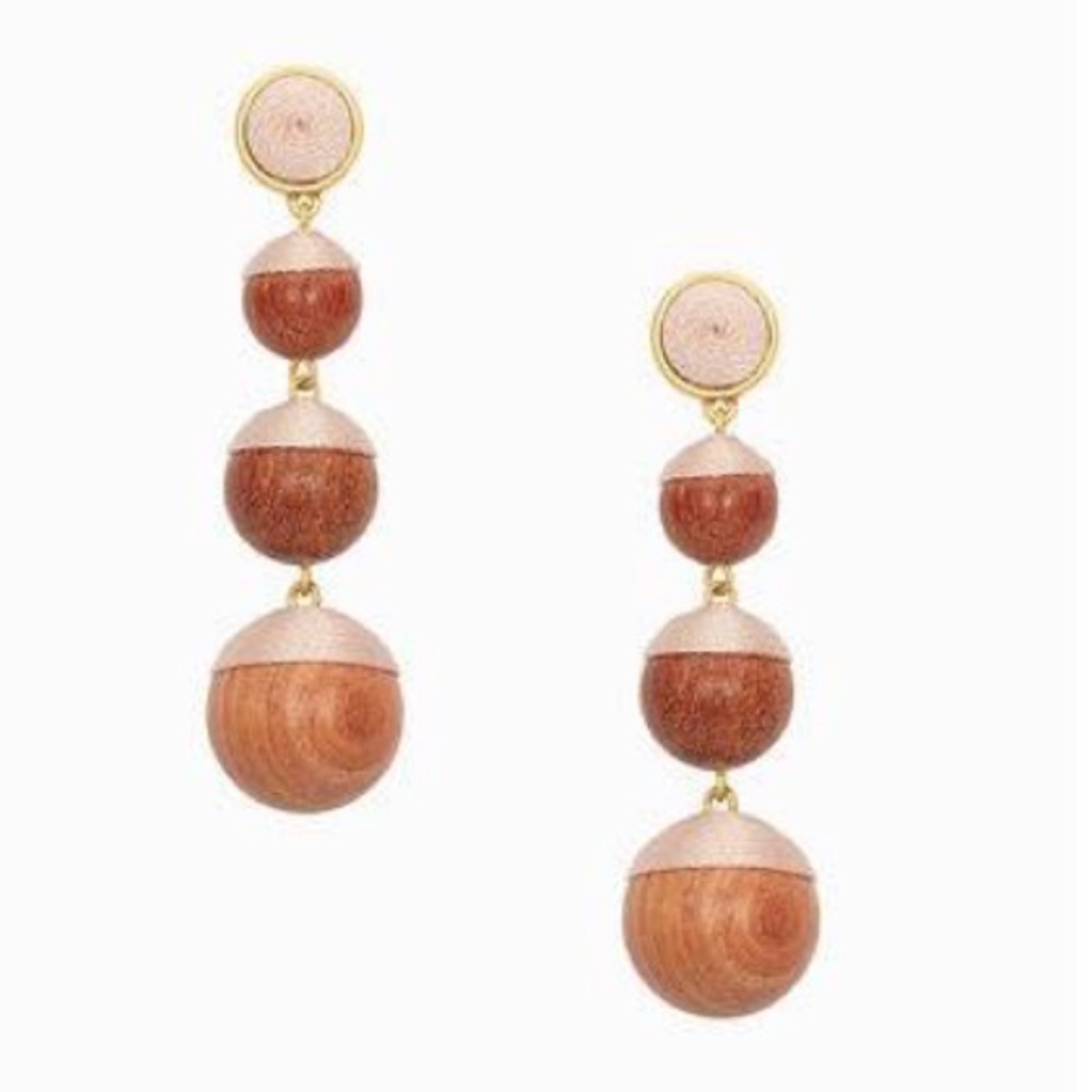 Stella & Dot Effie wood bead earrings